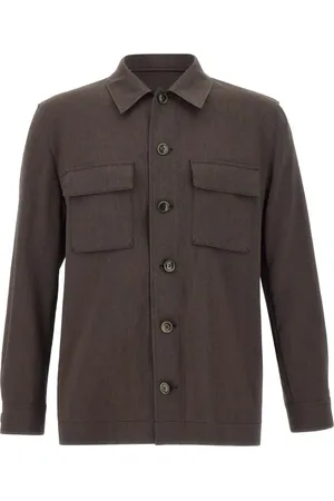HUGO BOSS Mélange-effect shirt jacket