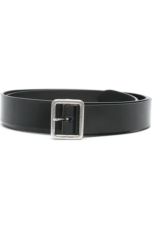 Saint Laurent Logo-engraved leather belt