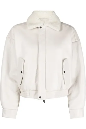 SALVATORE SANTORO Shearling-collar leather jacket