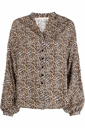 Gold Hawk Silk leopard print blouse