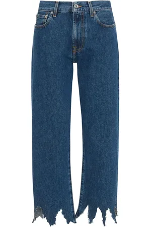 J.W.Anderson Logo-patch laser-cut detail straight-leg jeans