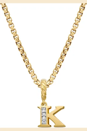 David Yurman 18kt yellow Pav?? Initial pendant