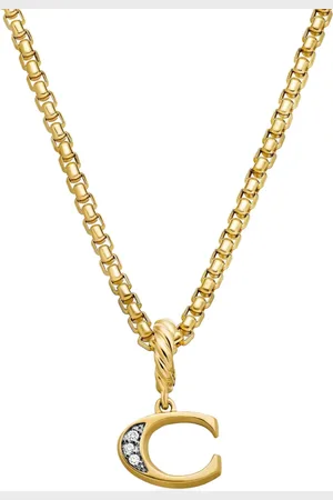David Yurman 18kt yellow Pav?? Initial diamond pendant