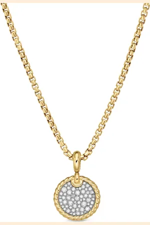 David Yurman 18kt yellow DY Elements Disc diamond pendant