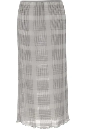 REMAIN Checked midi skirt