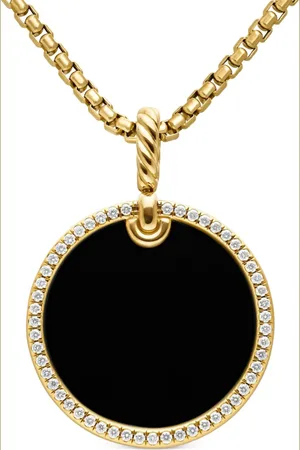 David Yurman 18kt yellow DY Elements Disc diamond pendant (24mm)