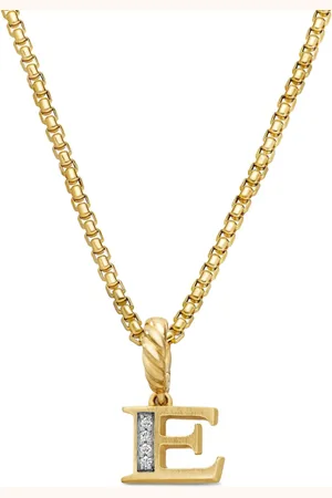 David Yurman 18kt yellow Pav?? Initial pendant