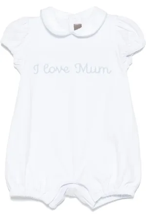 LITTLE BEAR Slogan-embroidered bodysuit