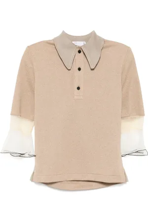 TOGA PULLA Melange polo top