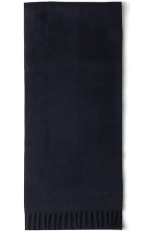 Prada Logo-embroidered cashmere scarf