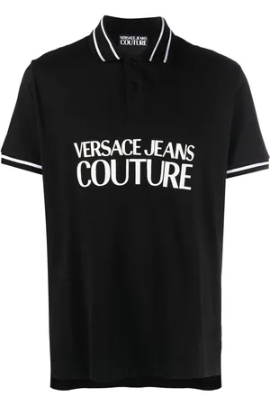 VERSACE Logo-print cotton polo shirt