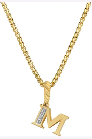 David Yurman 18kt yellow Pav?? Initial diamond pendant