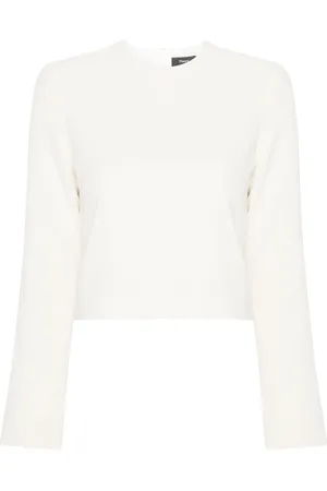 THEORY Zip-up cropped blouse