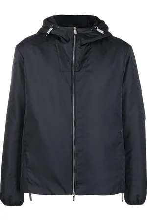 Emporio Armani Monogram-pattern hooded jacket