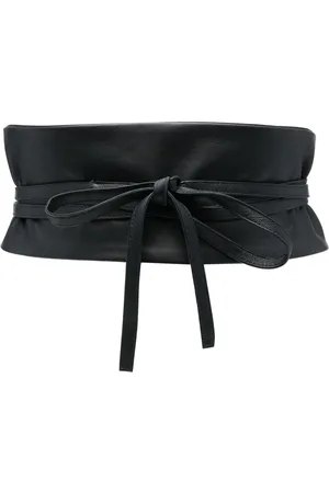 FURLING BY GIANI Leather-panel self-tie belt