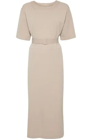 Max Mara Belted T-shirt midi dress