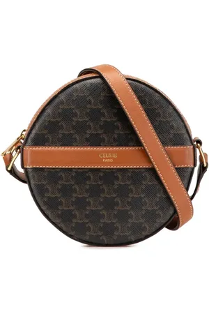Céline 2020 Triomphe Coated Canvas Round Purse on Strap crossbody bag