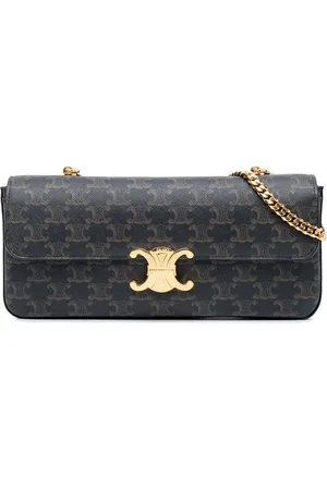 Céline 2021 Triomphe Coated Canvas Chain shoulder bag