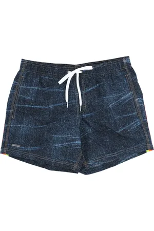 Sundek Denim-print swim shorts