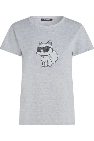 Karl Lagerfeld Ikon Choupette rhinestone T-shirt
