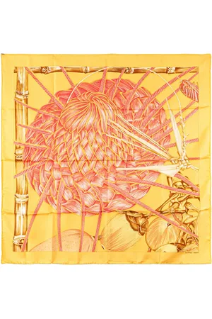 Hermès 20th Century Jardin Creole Detail Silk Scarf scarves