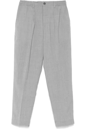 THE EDITOR Mélange-effect trousers