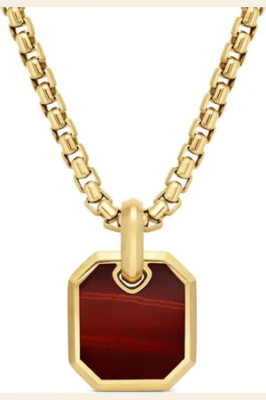 David Yurman 18kt yellow gold Roman tiger eye amulet (15mm)