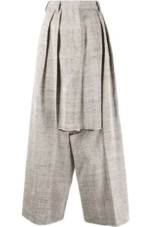 Niccolo Pasqualetti Distressed wide-leg trousers