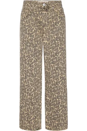 AMO Leopard-print straight-leg jeans