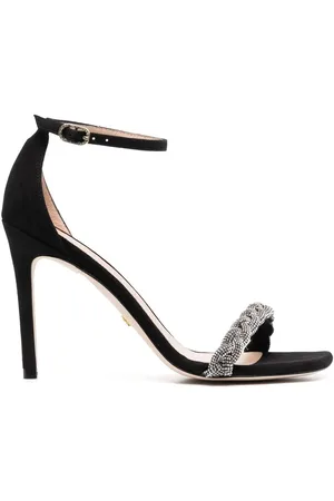 Stuart Weitzman Nusdist Curve 100mm embellished sandals