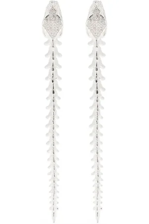 SHAUN LEANE Serpent trace diamond drop earrings