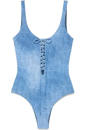 FISICO Denim-effect swimsuit