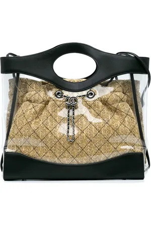 CHANEL 2019 PVC and Calfskin 31 Shopping Tote satchel