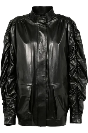GIOVANNI BEDIN Ruched leather jacket