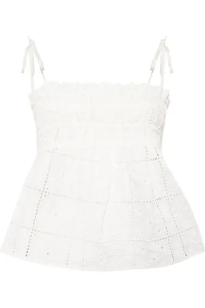 Ganni Broderie-anglaise cotton top