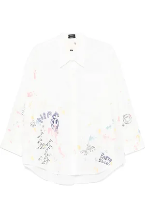 R13 Paint-splatter shirt