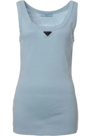 Prada 2022 enamel triangle-logo tank top