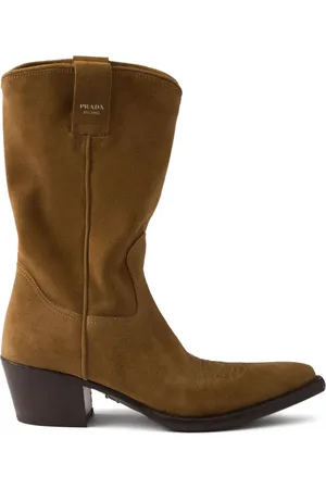 Prada Suede Western ankle boots