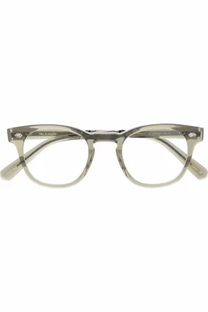 GARRETT LEIGHT Logo square-frame glasses