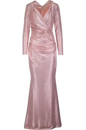 TALBOT RUNHOF Metallic v-neck gown