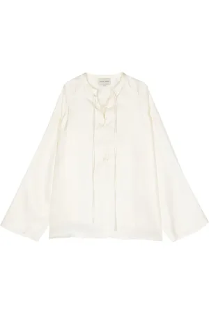 Loulou de Saison Zamia silk faille blouse