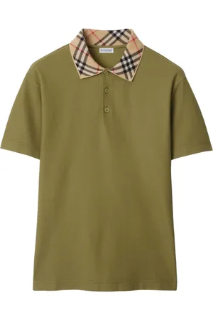 Burberry Check-collar cotton polo shirt