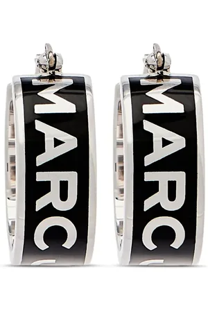 Marc Jacobs The Button Enamel Logo Hoop earrings