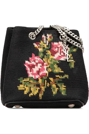 Saint Laurent 2016 Baby Embroidered Wool Emmanuelle bucket bag
