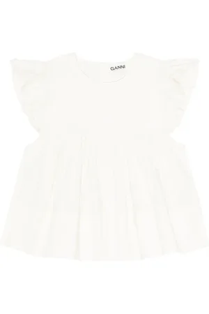 Ganni Ruffle-detail top