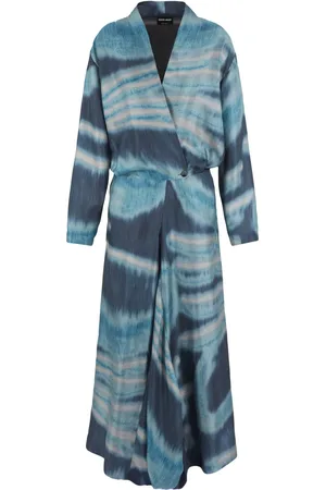 Giorgio Armani Abstract-pattern silk maxi dress