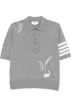 Thom Browne Feather-intarsia cotton polo shirt