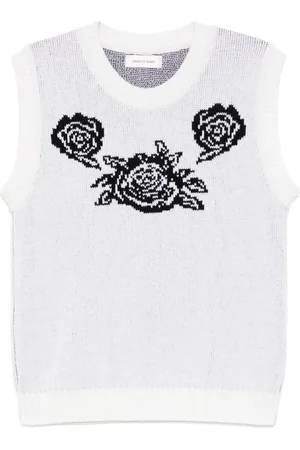 Ernest W. Baker Rose-embroidered vest