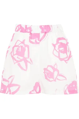 Msgm Abstract-print cotton shorts