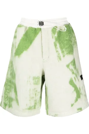 Y-3 Brush-stroke print fleece shorts